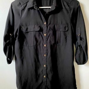 Sheer black blouse